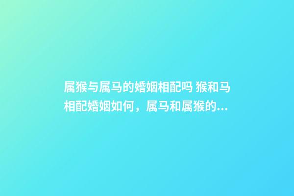 属猴与属马的婚姻相配吗 猴和马相配婚姻如何，属马和属猴的婚姻好吗-第1张-观点-玄机派